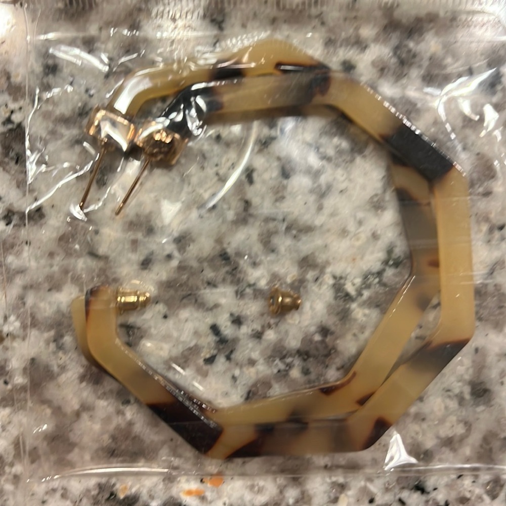 Cheetah hoop clay earrings